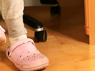 Dirty White Socks - Dangling And Foot Tease In Sweats