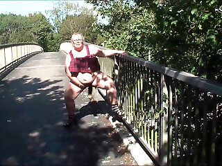 A Walk And Strip On The Road Bridge