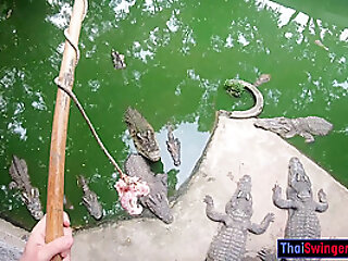 Crocodiles Munching And Making His Amateur Thai Gf Cum Hard
