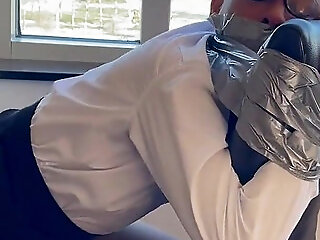 Pink Foxx Duct Taped To Office Chair