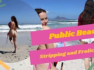Stripping And Frolicking On The Beach