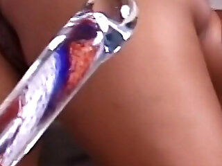 Horny Latina Gets Her Pussy Destroyed By A Big Dildo