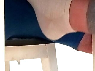 Sockjob & Ruined Orgasm Under Table