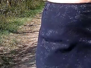 Beautiful Woman Undressing And Walking Nude With A Clit Pump Outdoors In A Public Forest