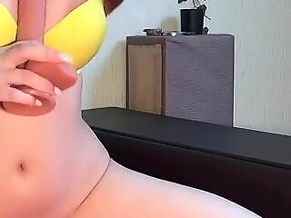 Teenager In Swimsuit After Beach Jerking Off Tits And Fucking Young Pussy